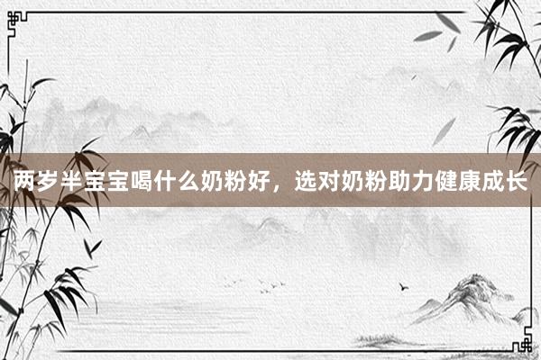 两岁半宝宝喝什么奶粉好，选对奶粉助力健康成长